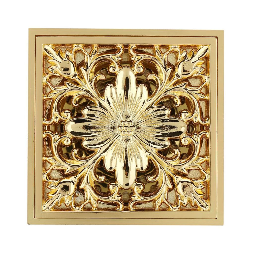 Antique Brass Square Floor Drain with Strainer Bathroom Washroom Drainage & Clean Accessories