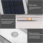 Solar Powered PIR Motion Sensor 2 LED Path Wall Light Garden Security Lamps Silver Pure White
