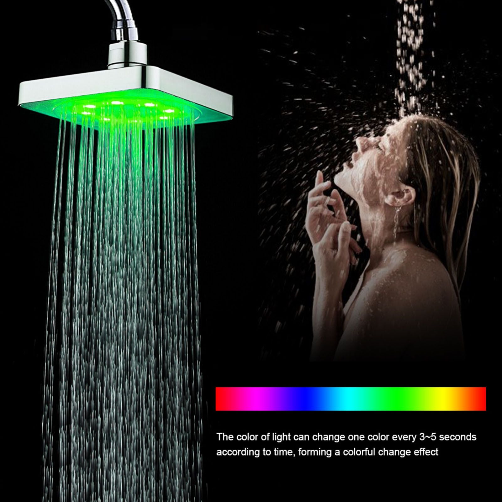 7 Colors LED Romantic Light Water Bath Home Bathroom Shower Head