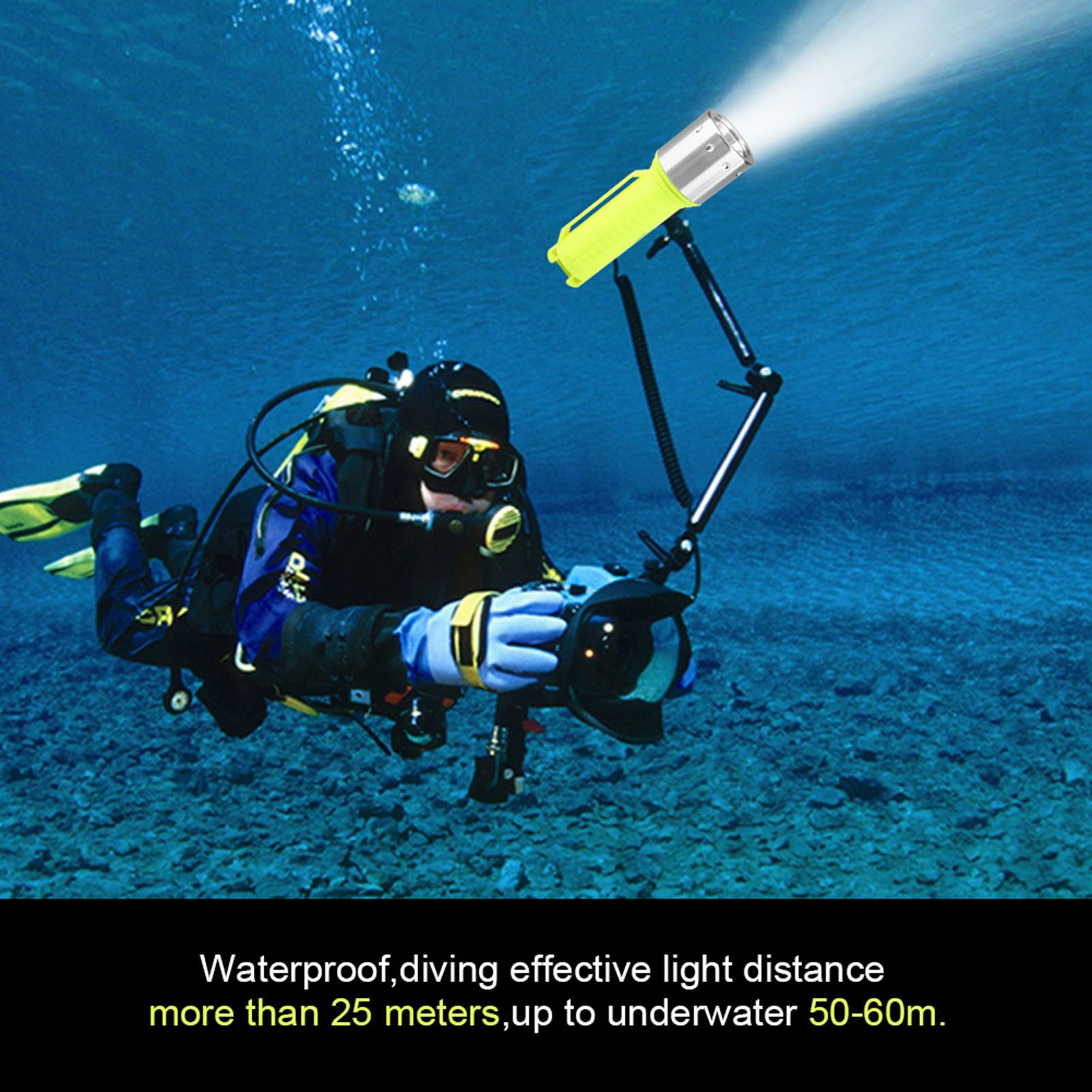 Portable Lightweight 3 Mode Torch for Diving Swimming Hiking Camping Hunting Fishing
