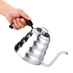 304 Stainless Steel Pour Over Coffee Gooseneck Kettle Teapot with Thermometer Home 1.2L