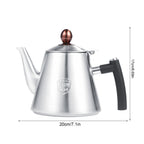 1.2L Stainless Steel Stove top Teapot Tea Coffee Pot Kettle Heat Resistant Handle Matte