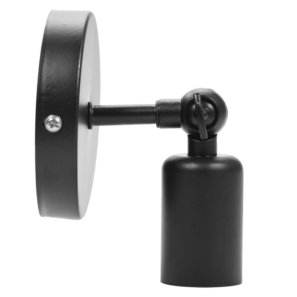 Retro Style Wall Sconce Bar Coffee Shop Corridor Lamp Holder with E27 Light Socket(Black)