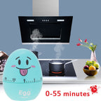 Plastic Cartoon Cute Egg Manual Timer Kitchen Cooking Tool 55 Minutes Mechanical Alarm Blue
