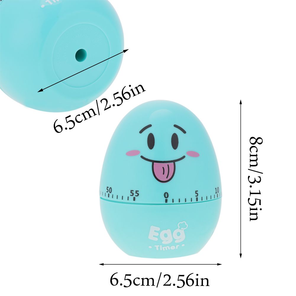 Plastic Cartoon Cute Egg Manual Timer Kitchen Cooking Tool 55 Minutes Mechanical Alarm Blue