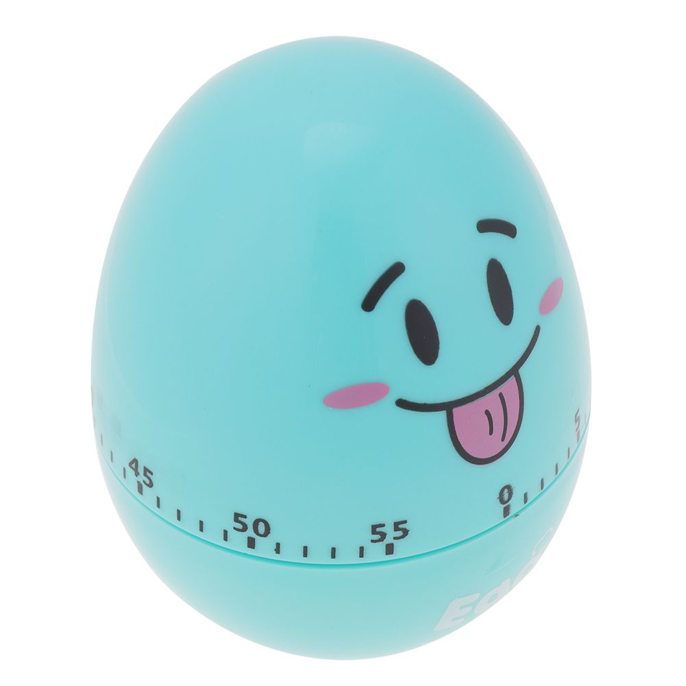 Plastic Cartoon Cute Egg Manual Timer Kitchen Cooking Tool 55 Minutes Mechanical Alarm Blue