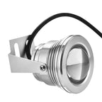 12V 10W RGB Waterproof Aquarium LED Spotlight Lamp for Fish Tank Pool Garden Underwater Silver