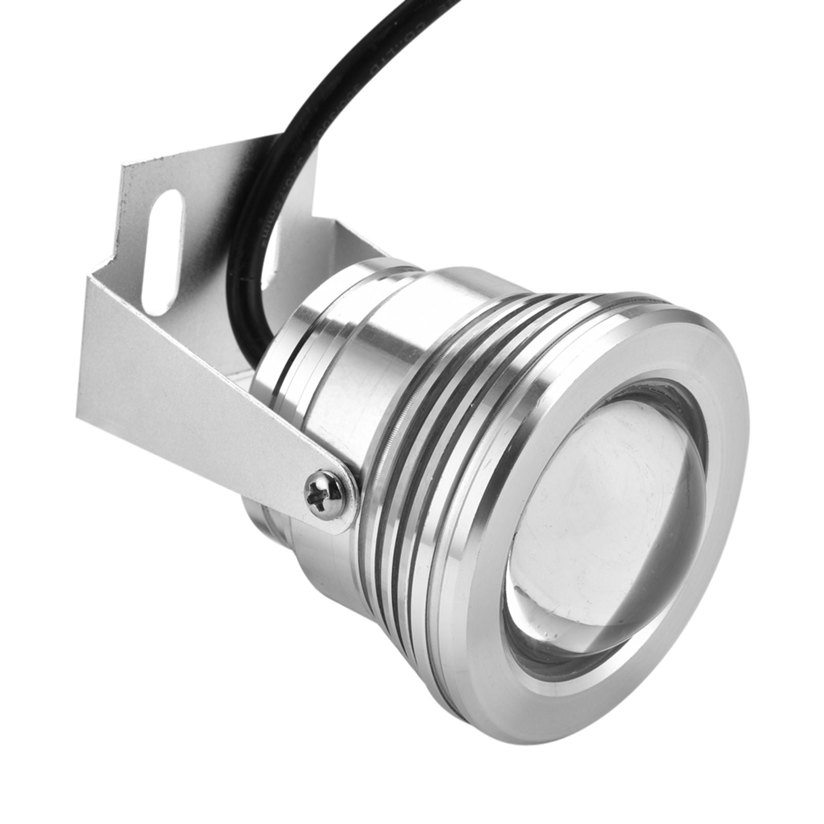 12V 10W RGB Waterproof Aquarium LED Spotlight Lamp for Fish Tank Pool Garden Underwater Silver