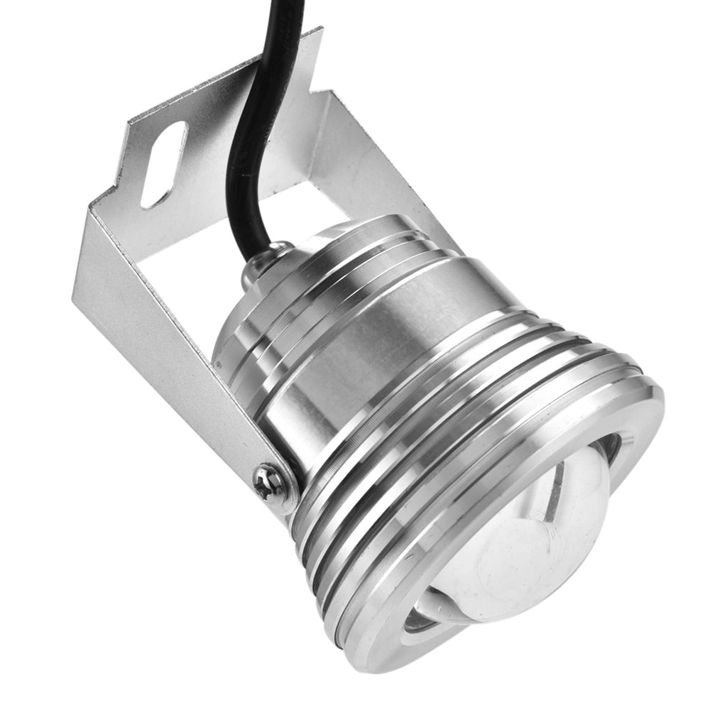 12V 10W RGB Waterproof Aquarium LED Spotlight Lamp for Fish Tank Pool Garden Underwater Silver
