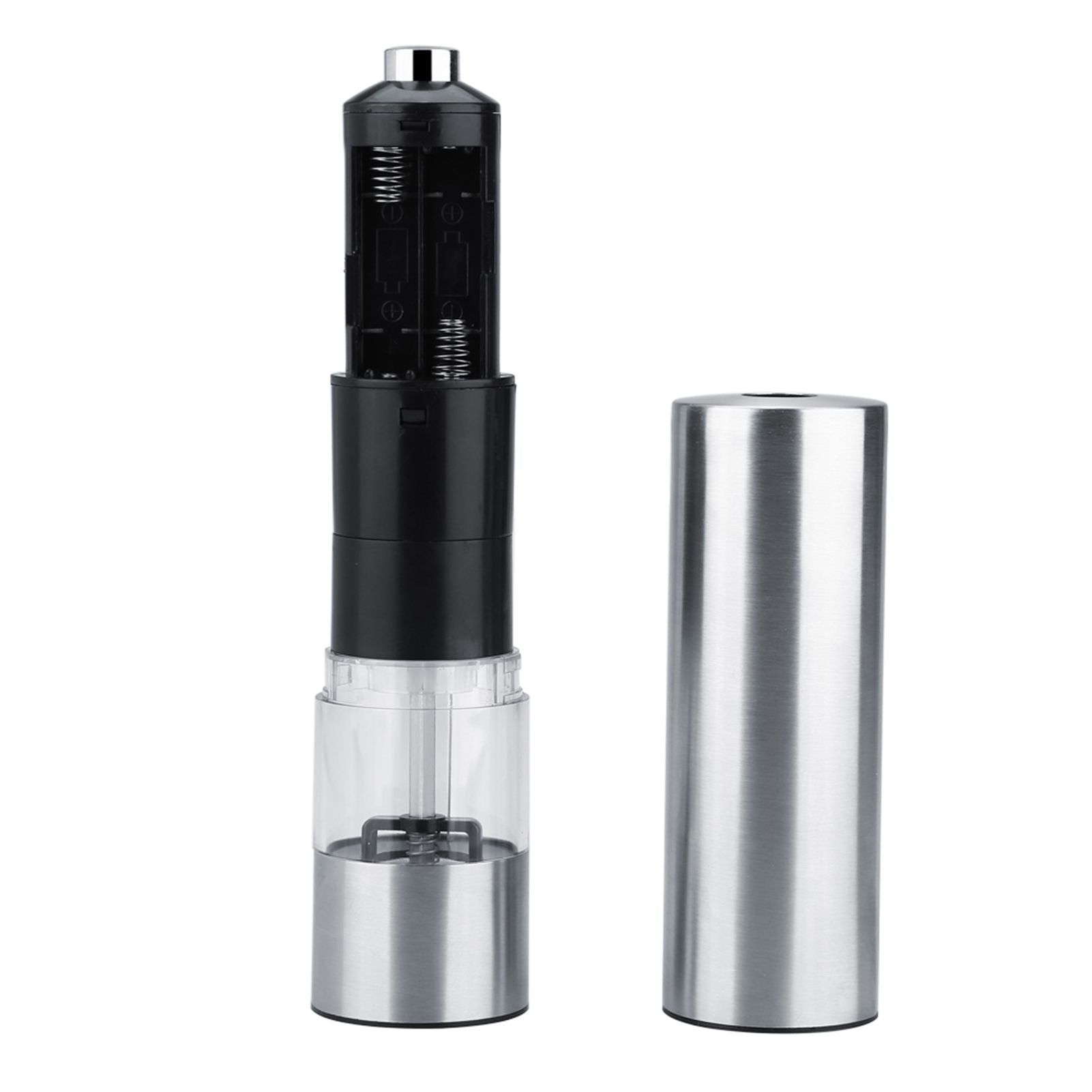 Stainless Steel Electric Salt & Pepper Mill Grinder Adjustable Coarseness Battery Power