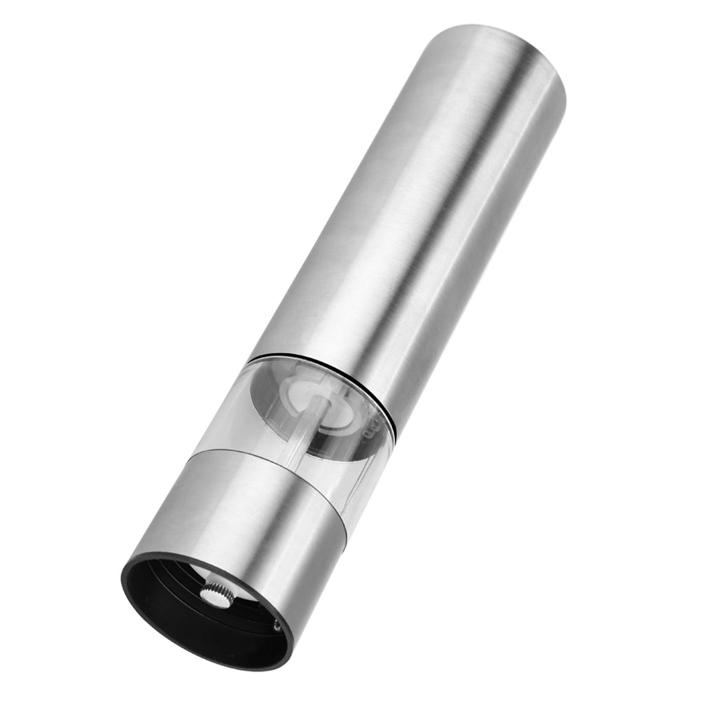 Stainless Steel Electric Salt & Pepper Mill Grinder Adjustable Coarseness Battery Power