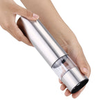 Stainless Steel Electric Salt & Pepper Mill Grinder Adjustable Coarseness Battery Power