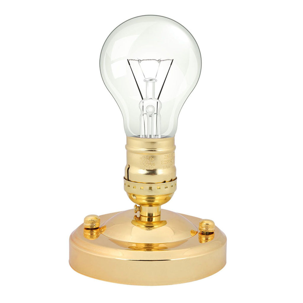 E26/E27 Vintage Industrial Ceiling/Wall Light Base Holder Pendant Bulb Lamp Screw Socket Gold