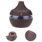 300ml Wood Grain USB Humidifier Colorful LED Night Light Mist Maker for Office Car Home
