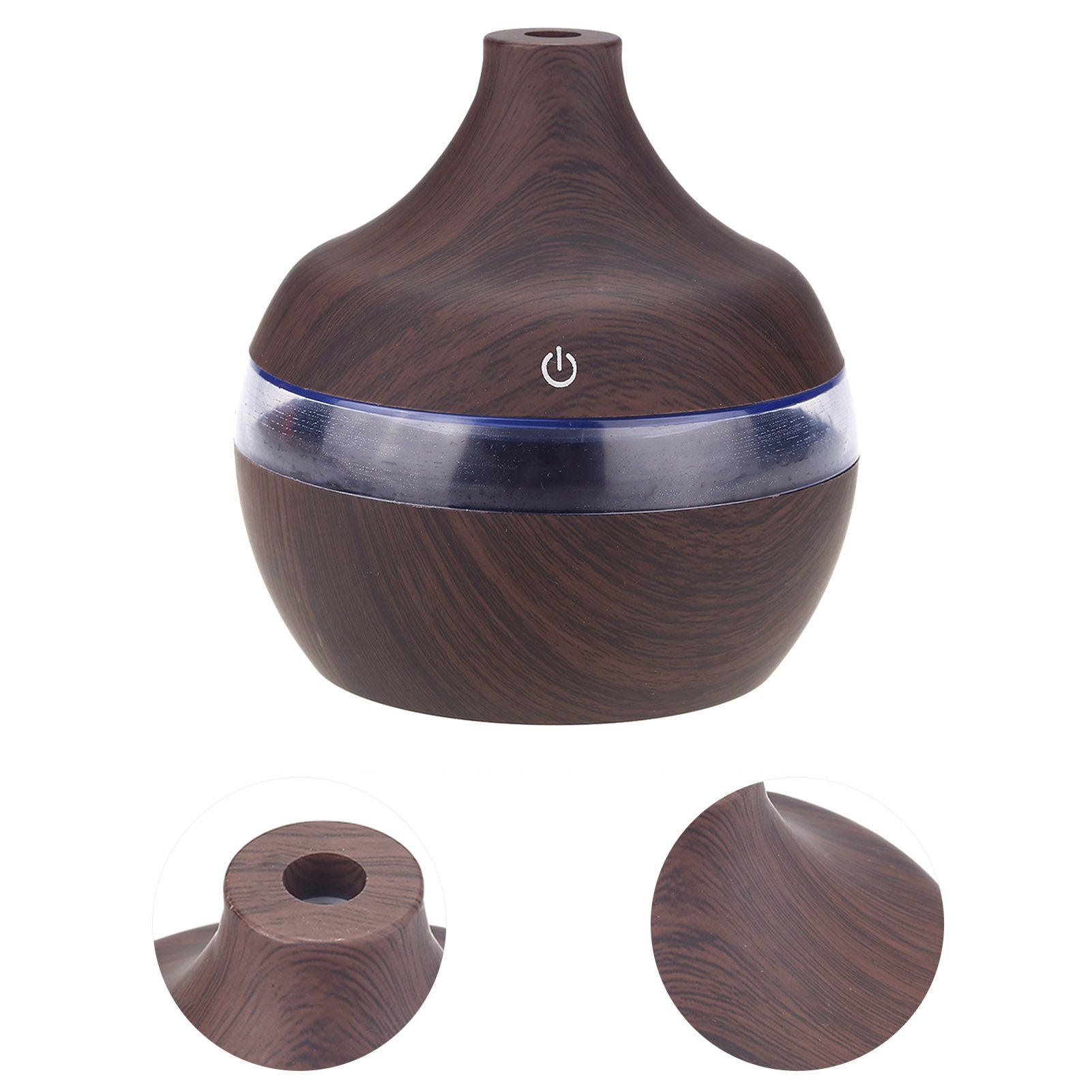 300ml Wood Grain USB Humidifier Colorful LED Night Light Mist Maker for Office Car Home