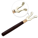 Tea Pot Heat Insulation Tea Clip Fork with Wooden Handle Cast Iron Head Coffee Tea Tools
