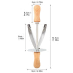 Stainless Steel Croissant Rolling Cutter Bread Dough Pastry Making Tool with Wooden Handle