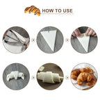 Stainless Steel Croissant Rolling Cutter Bread Dough Pastry Making Tool with Wooden Handle