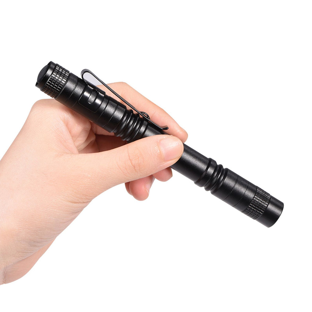 Mini Portable LED Pen Clip Pocket Flashlight High Bright Light Torch Lamp Battery Powered