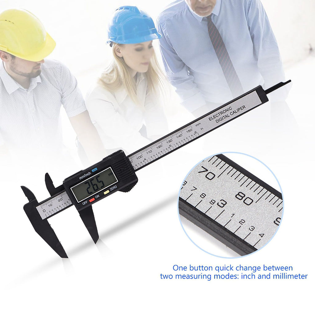 Digital Caliper with Extra Large LCD Screen for Measuring Inside Outside Depth Steps (Black)