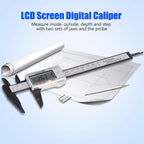Digital Caliper with Extra Large LCD Screen for Measuring Inside Outside Depth Steps (Silver)