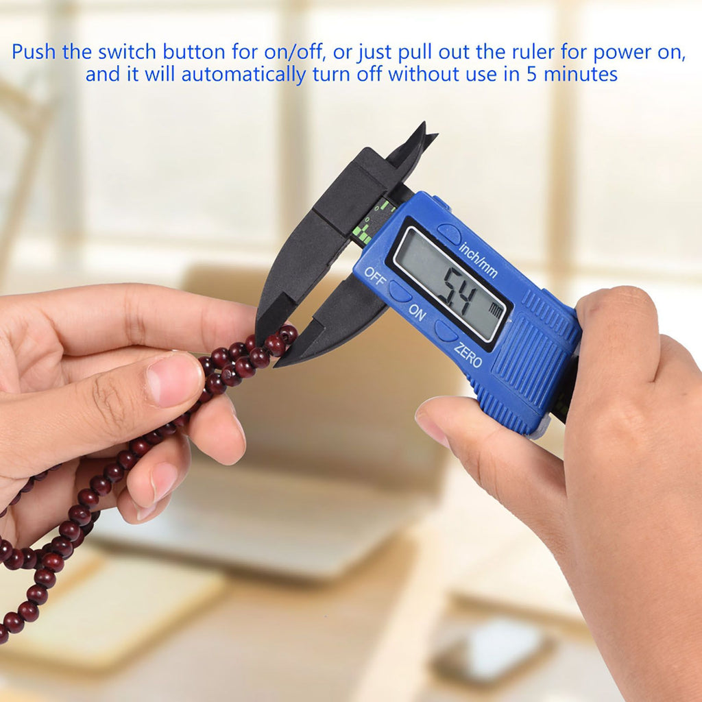 Digital Caliper with Extra Large LCD Screen for Measuring Inside Outside Depth Steps (Blue)