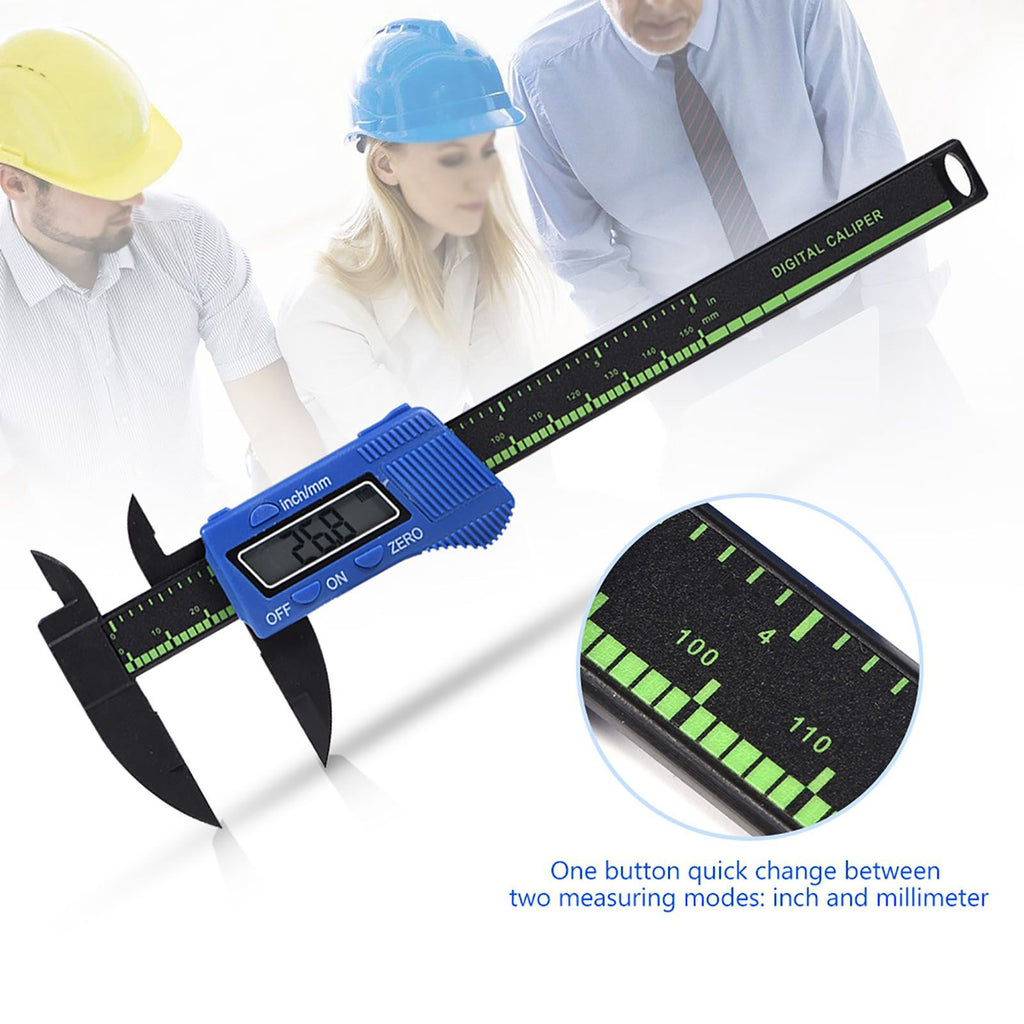 Digital Caliper with Extra Large LCD Screen for Measuring Inside Outside Depth Steps (Blue)