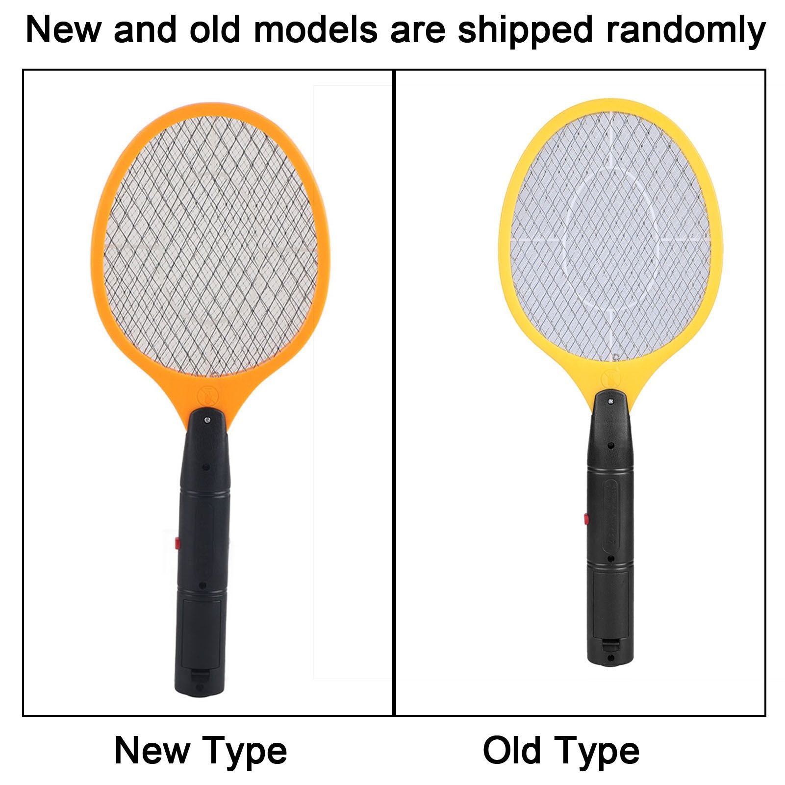 Cordless Battery Power Electric Fly Mosquito Swatter Bug Zapper Racket Insects Killer Yellow
