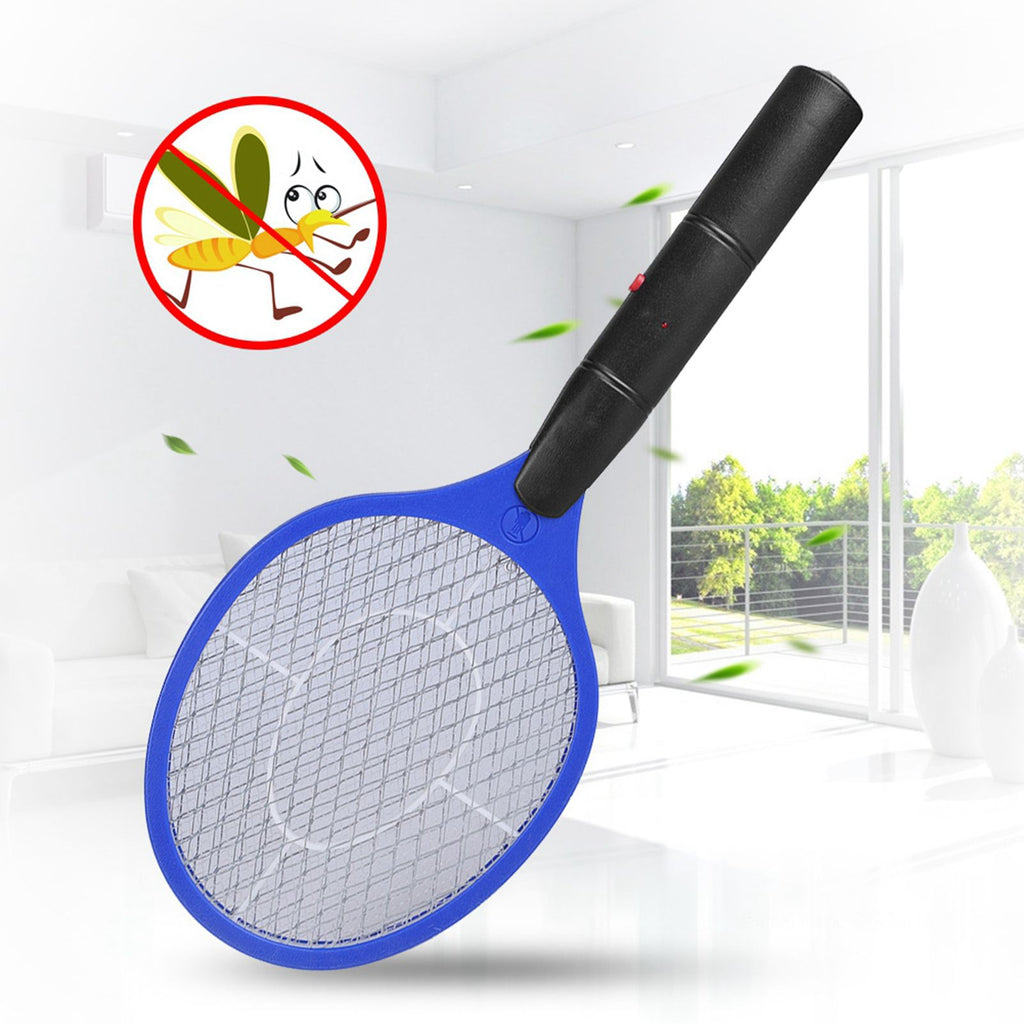 Cordless Battery Power Electric Fly Mosquito Swatter Bug Zapper Racket Insects Killer Blue