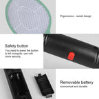 Cordless Battery Power Electric Fly Mosquito Swatter Bug Zapper Racket Insects Killer Green