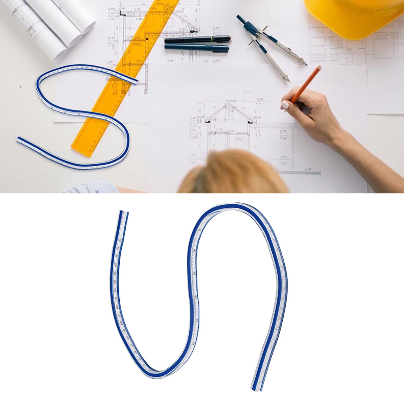 Flexible Curve Ruler Measurement Tool for Drawing Painting Graphics and Garment Design (60cm)