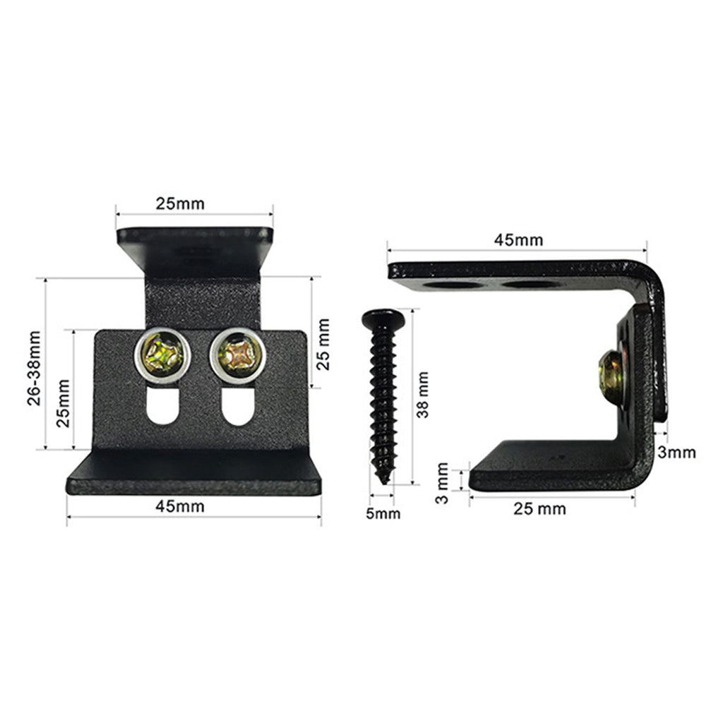 1pc Black Steel Hardware Sliding Barn Door Bottom Wall Mount Floor Guide with Screws