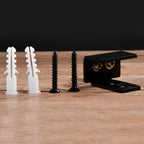 1pc Black Steel Hardware Sliding Barn Door Bottom Wall Mount Floor Guide with Screws