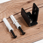 1pc Black Steel Hardware Sliding Barn Door Bottom Wall Mount Floor Guide with Screws