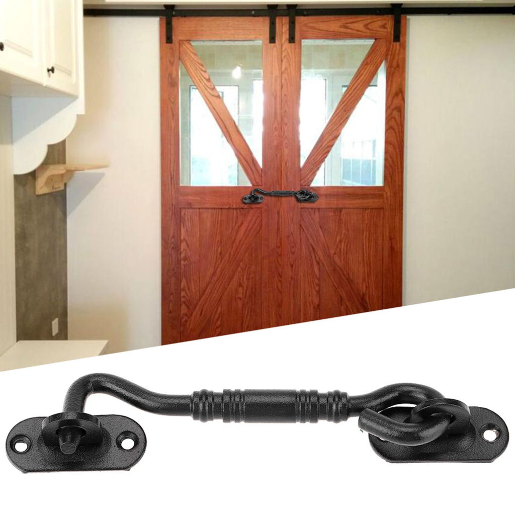 Black Color 201 Stainless Steel Cabin Hook and Eye Latch Lock for Shed Gate Door Window