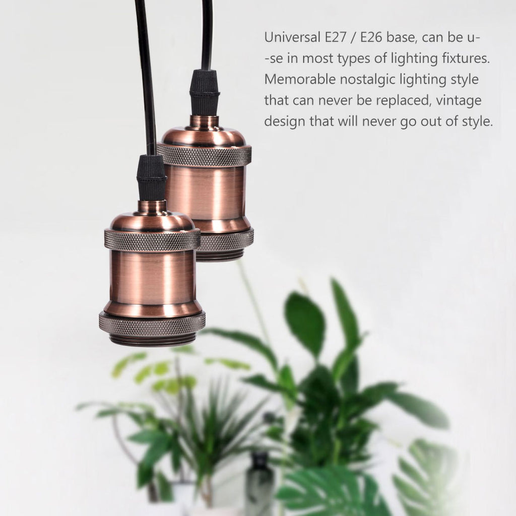 Vintage E27/ E26 Bulbs Socket Holder / Base Copper Lamp Holder Red Bronze