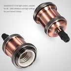 Vintage E27/ E26 Bulbs Socket Holder / Base Copper Lamp Holder Red Bronze