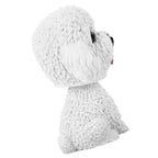 Simulation Shaking Head Dog Decor Bobble head Toy Car Interior Dashboard Ornament (White)