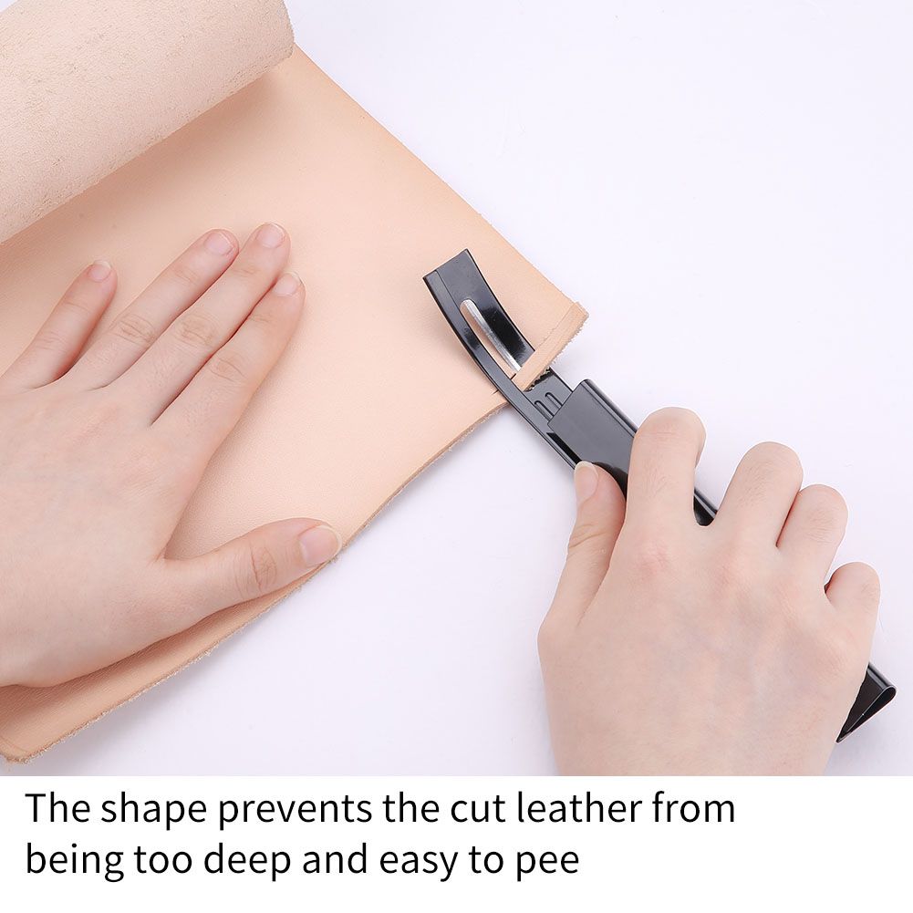 DIY Leather Craft Cutting Thinning Knife With Blades Craft Tool Planing Scraping Black