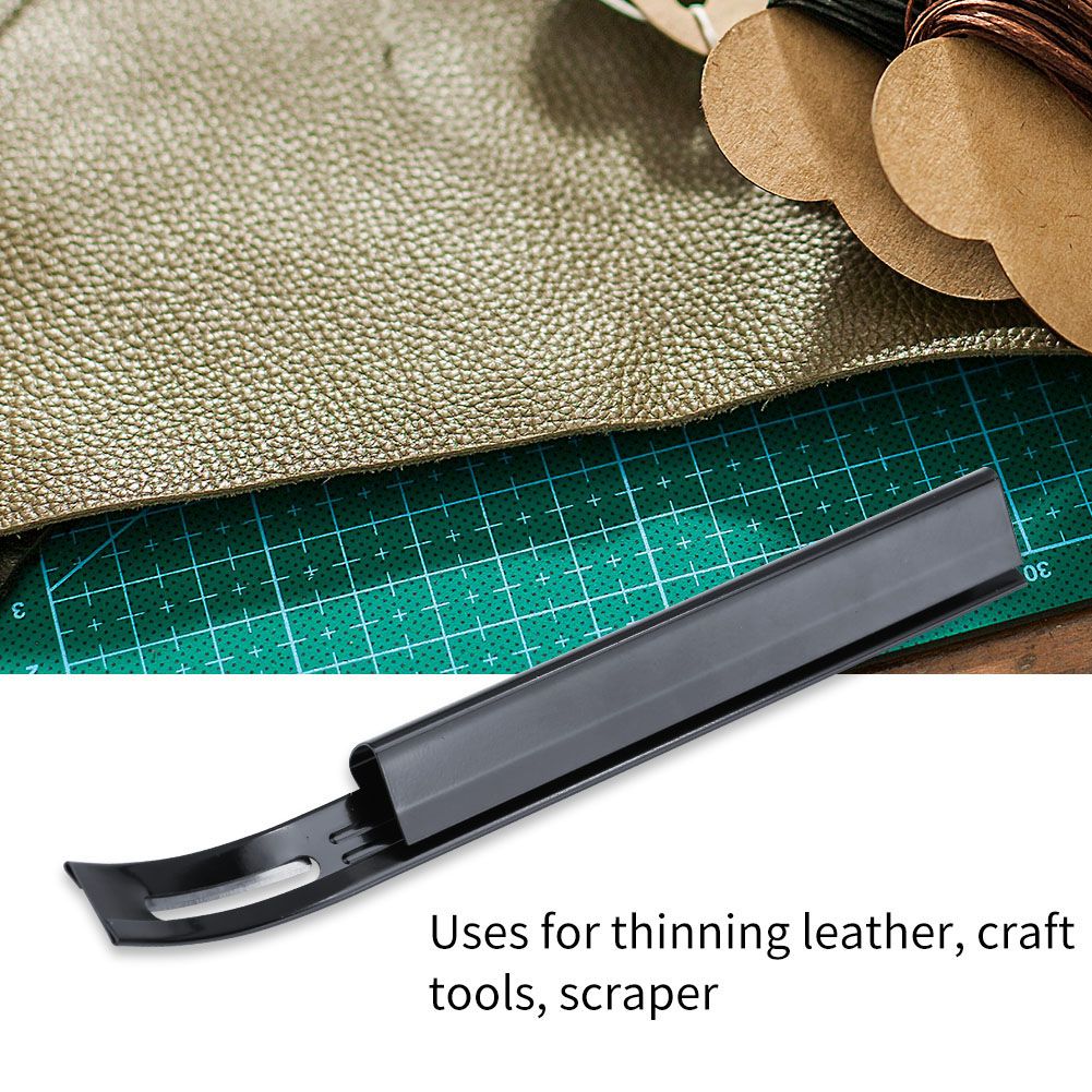 DIY Leather Craft Cutting Thinning Knife With Blades Craft Tool Planing Scraping Black