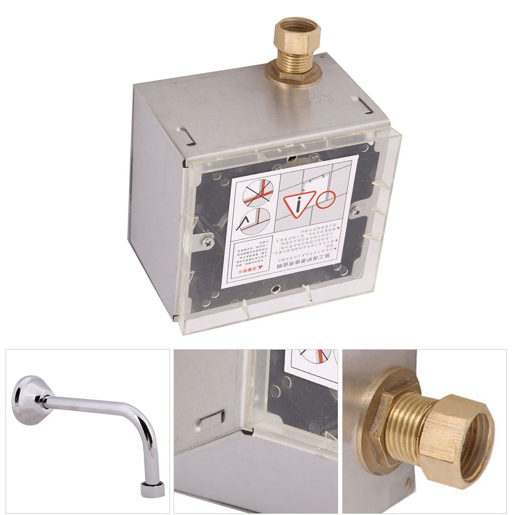 Wall Mount Lavatory Automatic Sensing Urinal Flush Valve Bath Toilet Faucet Taps