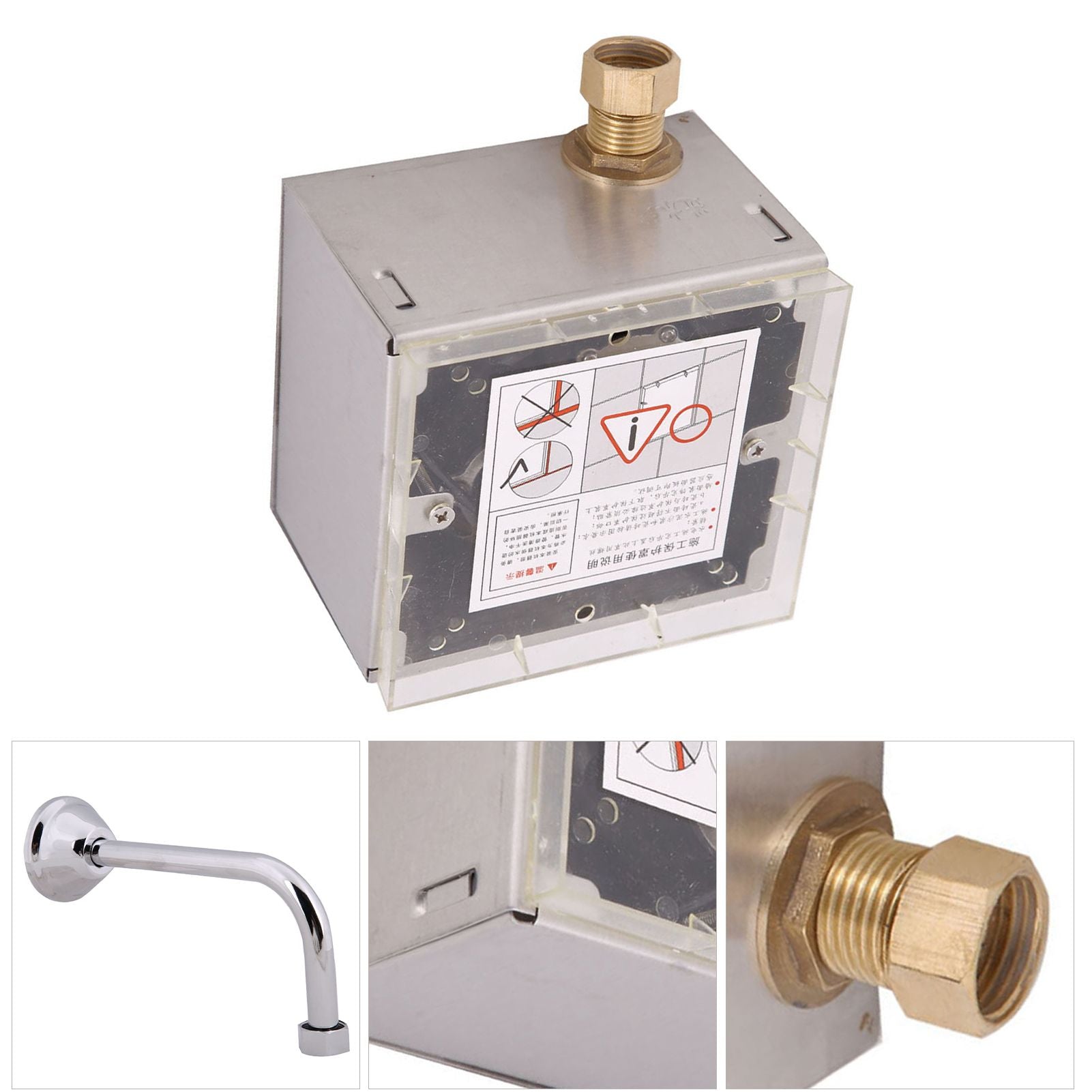 Wall Mount Lavatory Automatic Sensing Urinal Flush Valve Bath Toilet Faucet Taps
