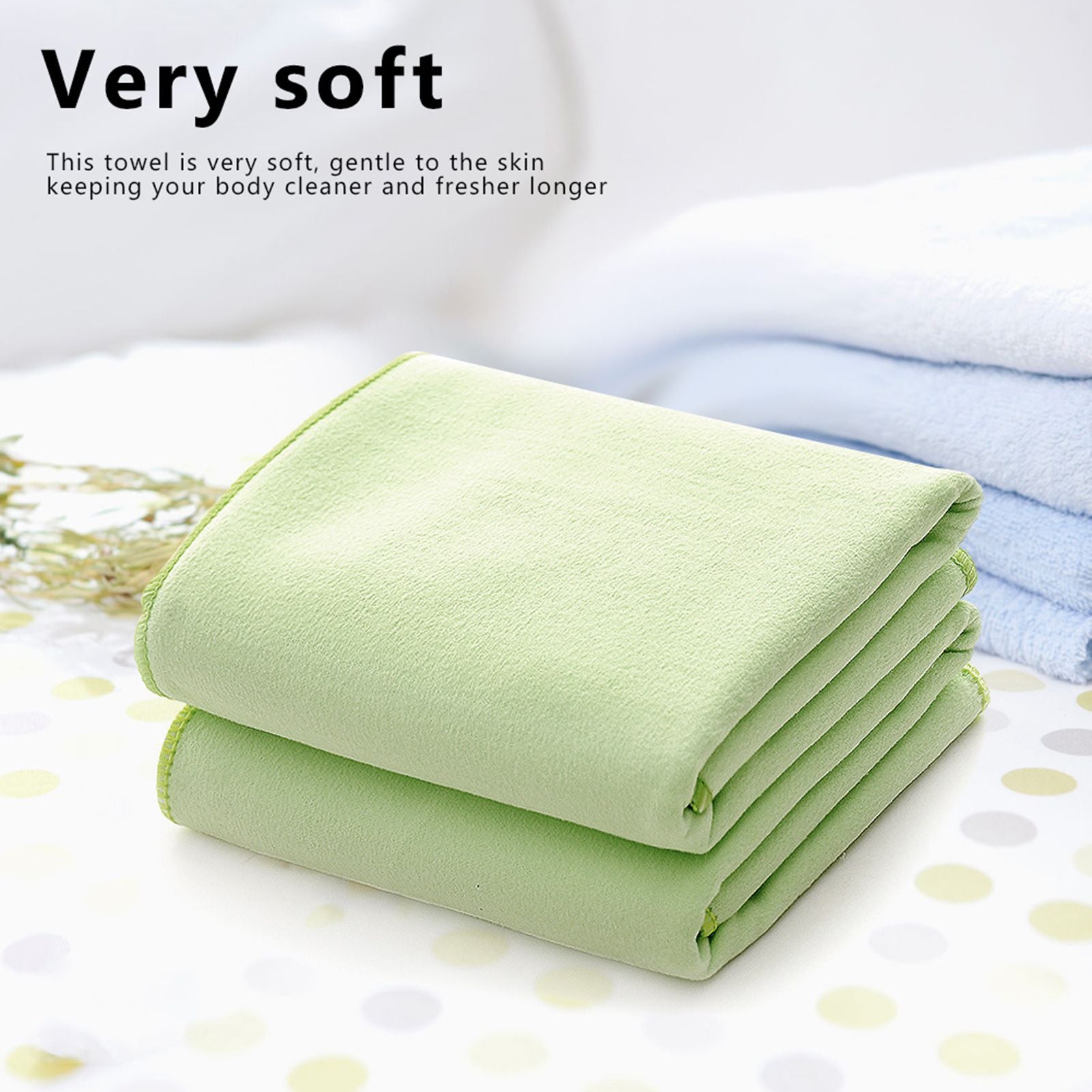 Super Absorbent & Quick Drying Large Towel for Sporting Camping Backpacking Swimming (Green)