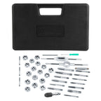 40Pcs M3-M12 Screw Nut Tap and Die Set with Wrenches and Thread Gauge Heavy Duty Hand Tools