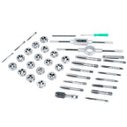 40Pcs M3-M12 Screw Nut Tap and Die Set with Wrenches and Thread Gauge Heavy Duty Hand Tools