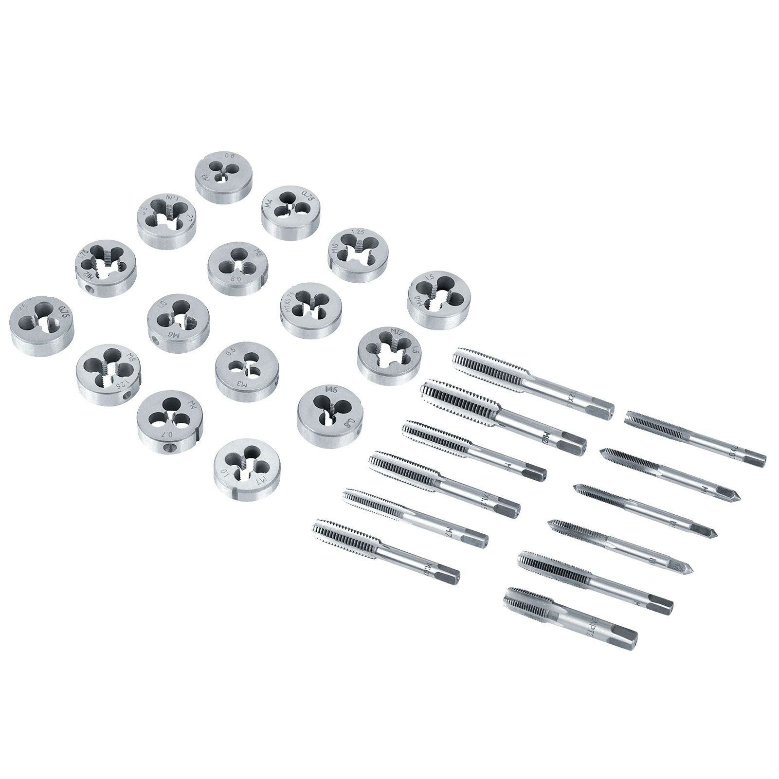 40Pcs M3-M12 Screw Nut Tap and Die Set with Wrenches and Thread Gauge Heavy Duty Hand Tools
