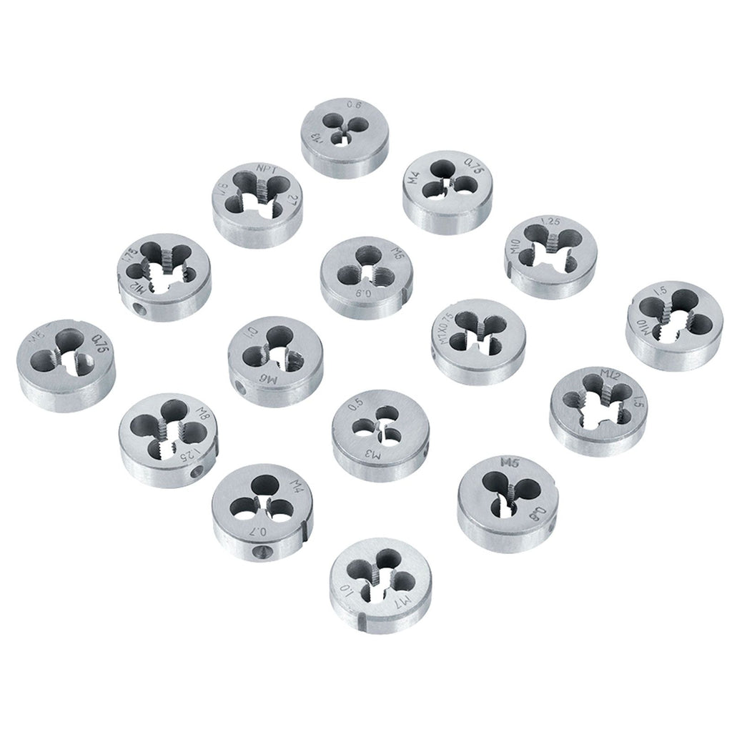 40Pcs M3-M12 Screw Nut Tap and Die Set with Wrenches and Thread Gauge Heavy Duty Hand Tools