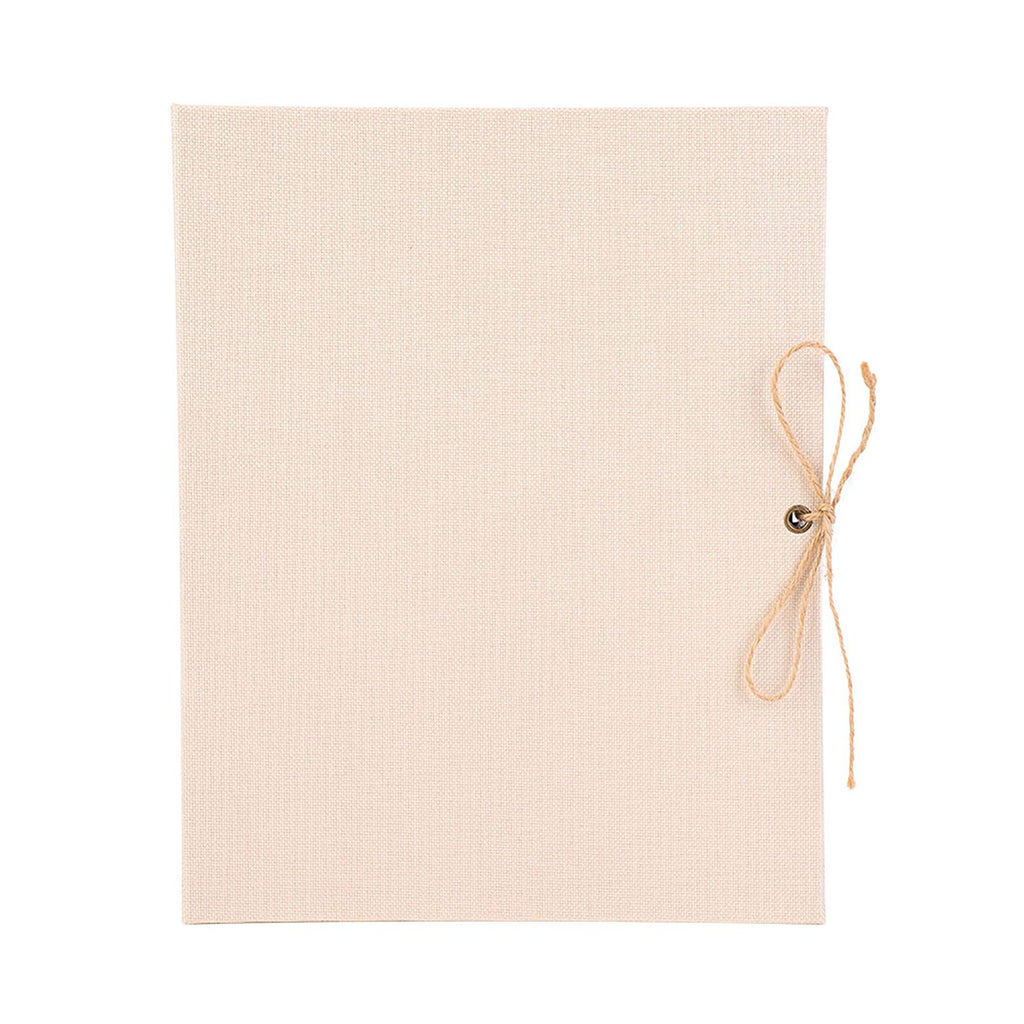 Creative Linen DIY Craft Card Album Scrapbook Simple Loose Leaf with Rope Strap 30 Pages(Beige)