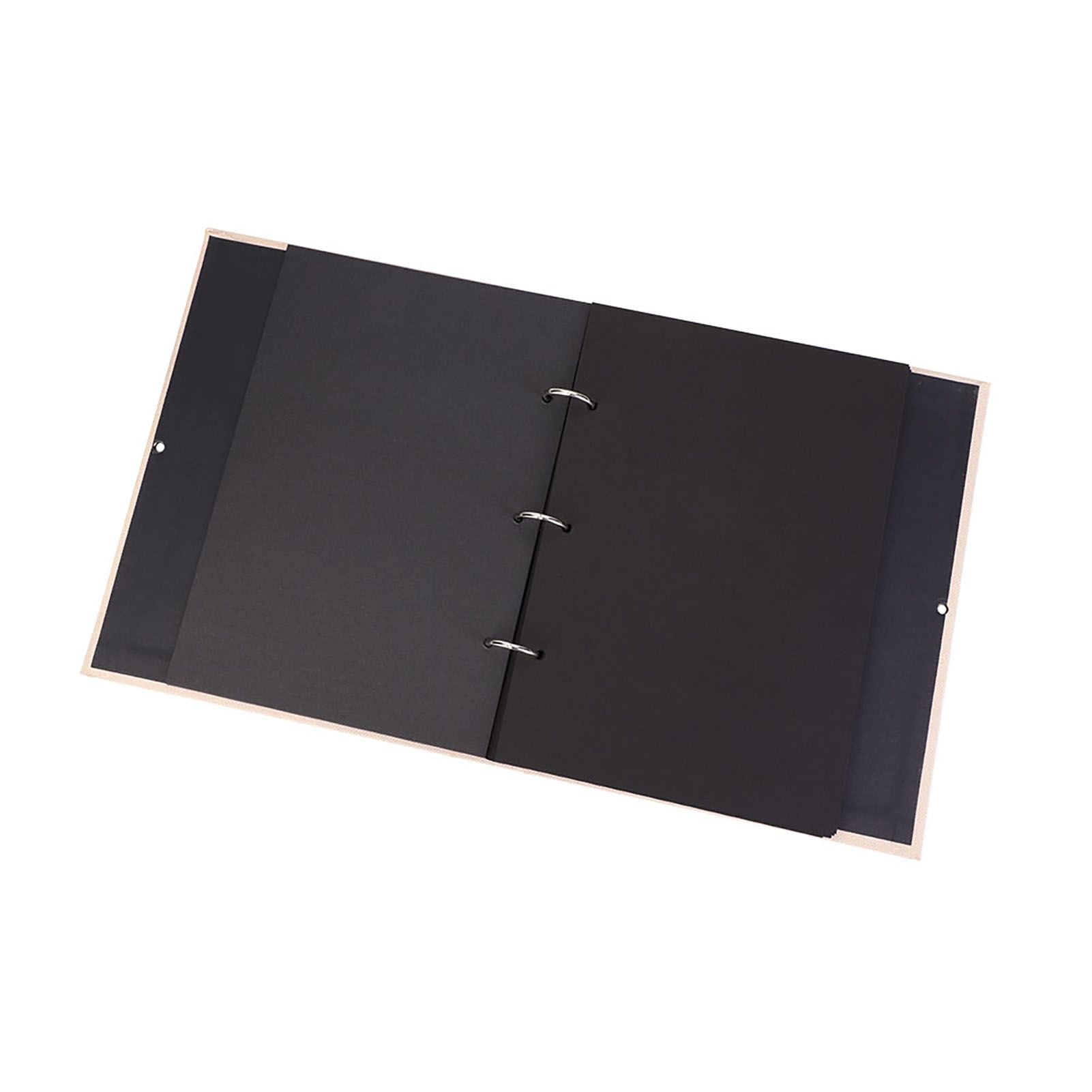 Creative Linen DIY Craft Card Album Scrapbook Simple Loose Leaf with Rope Strap 30 Pages(Beige)