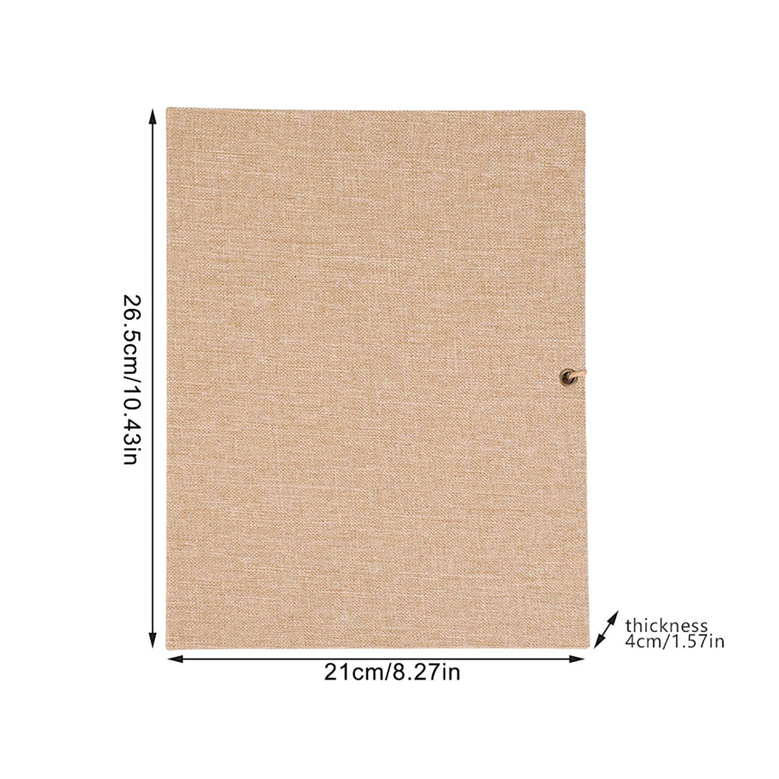 Creative Linen DIY Craft Card Album Scrapbook Simple Loose Leaf with Rope Strap 30 Pages(Brown)